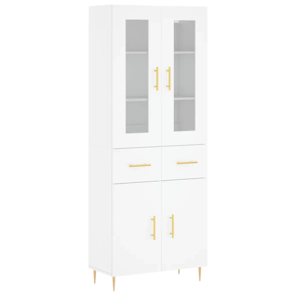 Credenza | Madia | Buffet da pranzo | Armadio da pranzo Bianca 69,5x34x180 cm in Legno Multistrato