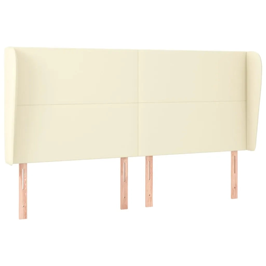 Testiera ad Orecchio Crema 183x23x118/128 cm in Similpelle
