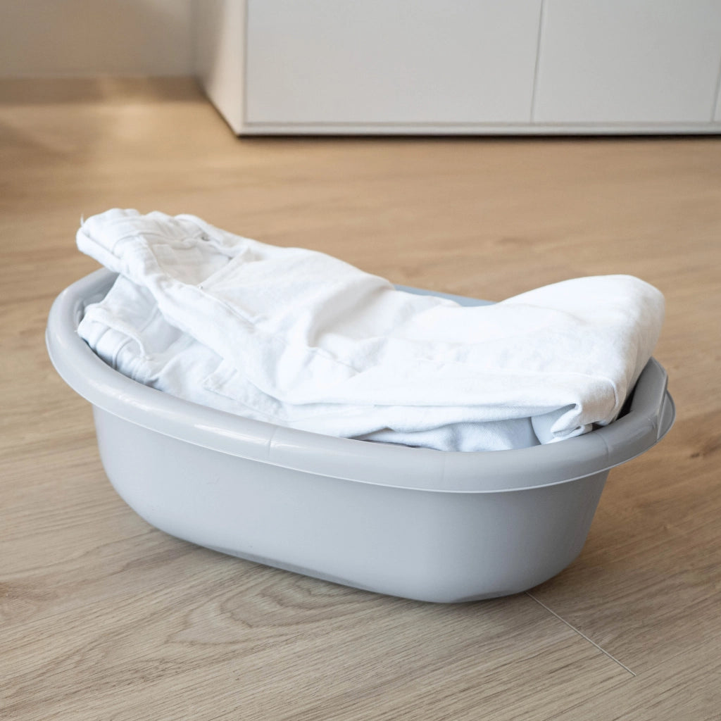 Bacinella per bucato in plastica KADAX, ovale, da 30 litri, con manici.