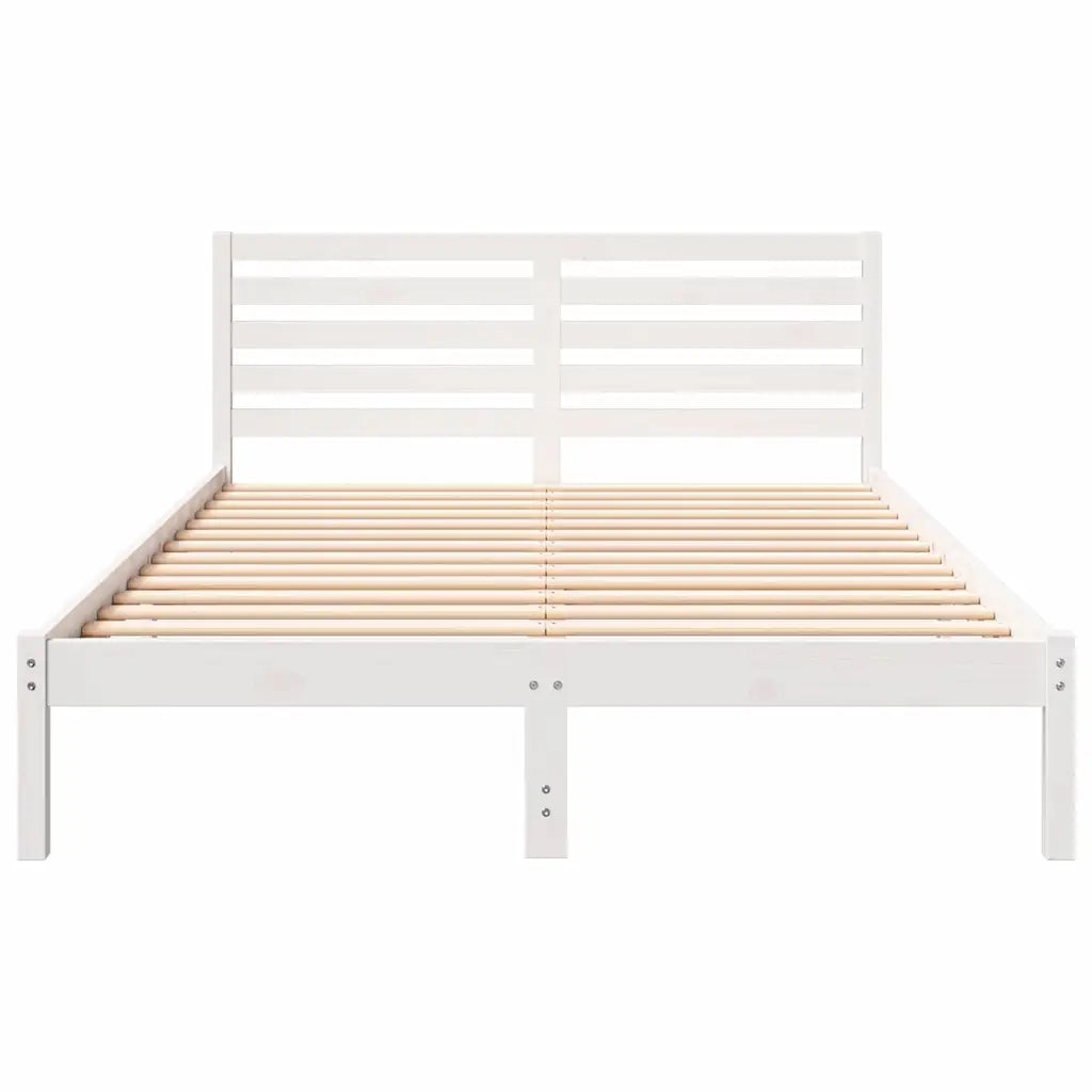Struttura del letto-Giroletto-Rete del Letto Bianco 140 x 220 cm Pino massello 894943