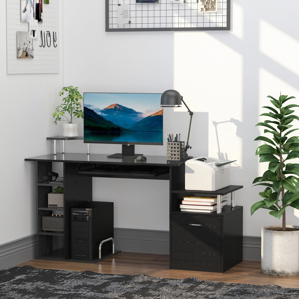 Scrivania per computer con cassetti ¨C Minimal ¨C 152x60x88 cm nero