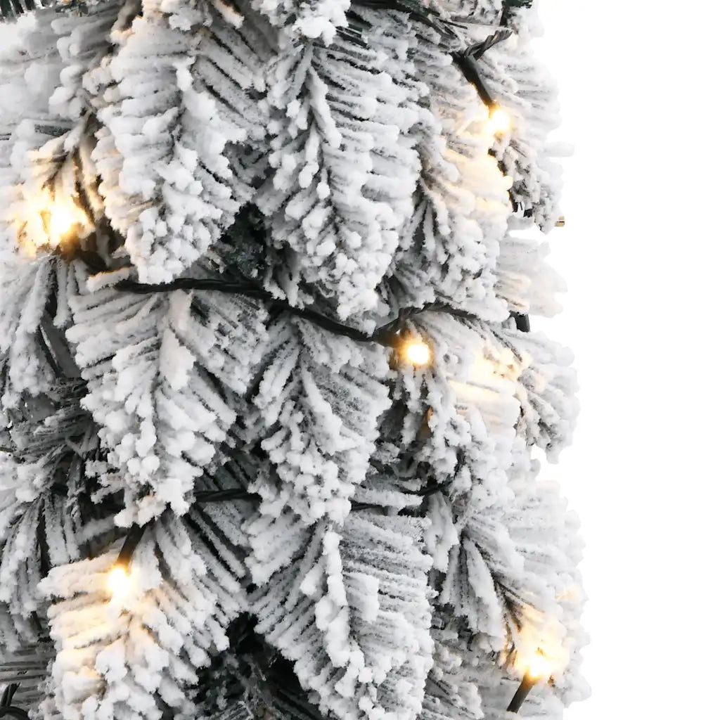 Albero di Natale Artificiale-Albero Natalizio con 30 LED e Neve Floccata 60 cm