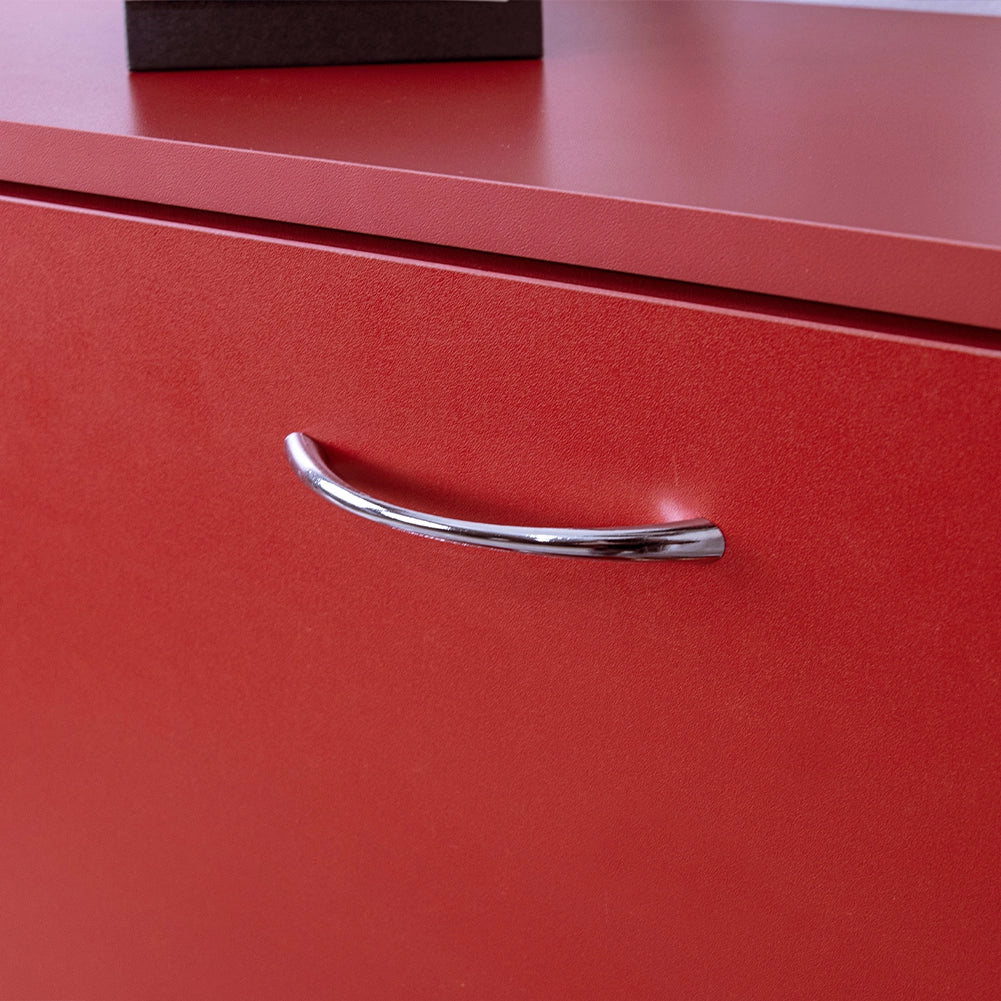 Mobile Scarpiera 3Ante Salvaspazio Doppia Profondità 63x24 H115cm Colore Rosso
