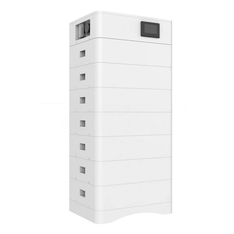 Kit 7 Moduli di Accumulo Impilabili Alta Tensione 35kWh LiFePO4 BMS Integrato, Inclusa Base e Box di Controllo, 100Ah, 358.4V, IP65, CEI 0-21 Garanzia 10 Anni SKU-120027