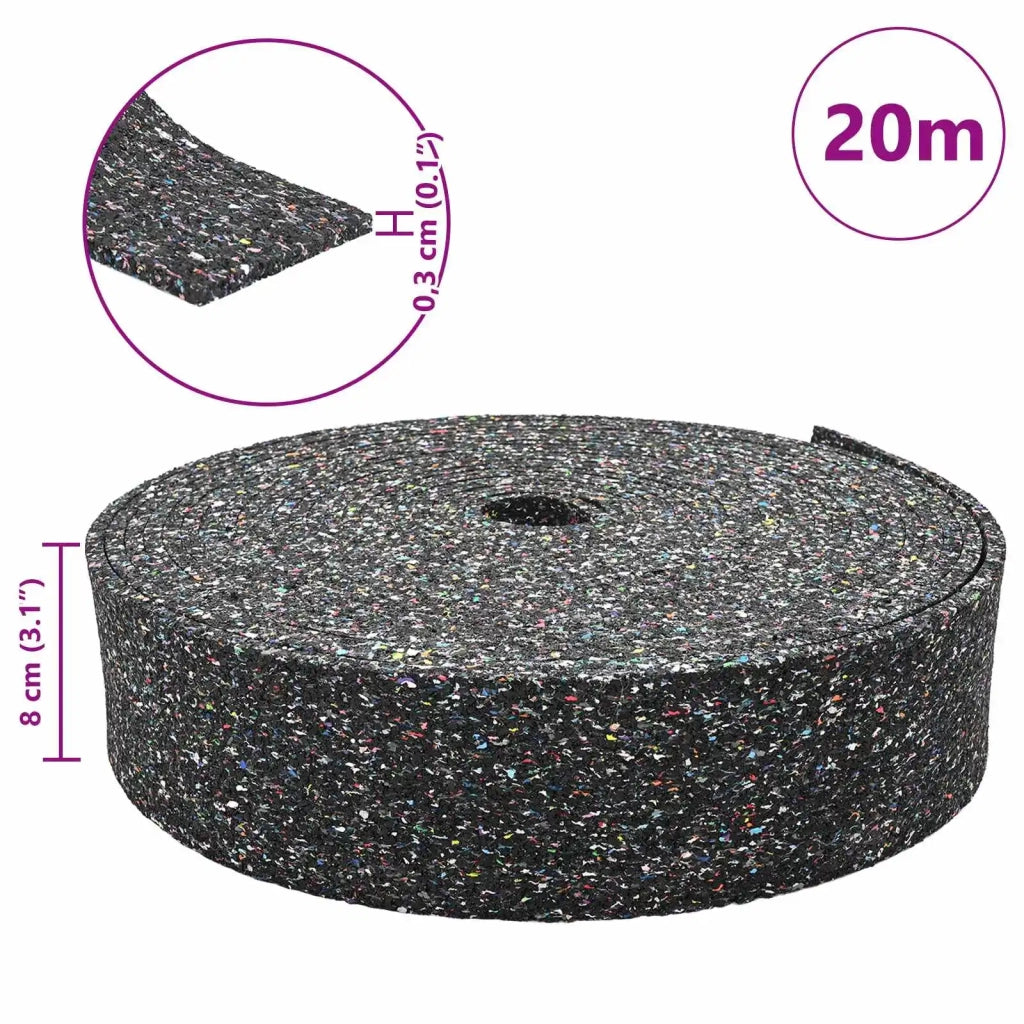 Rotolo di Granulato in Gomma Nero 2000 x 8 x 0,3 cm Gomma 42027264