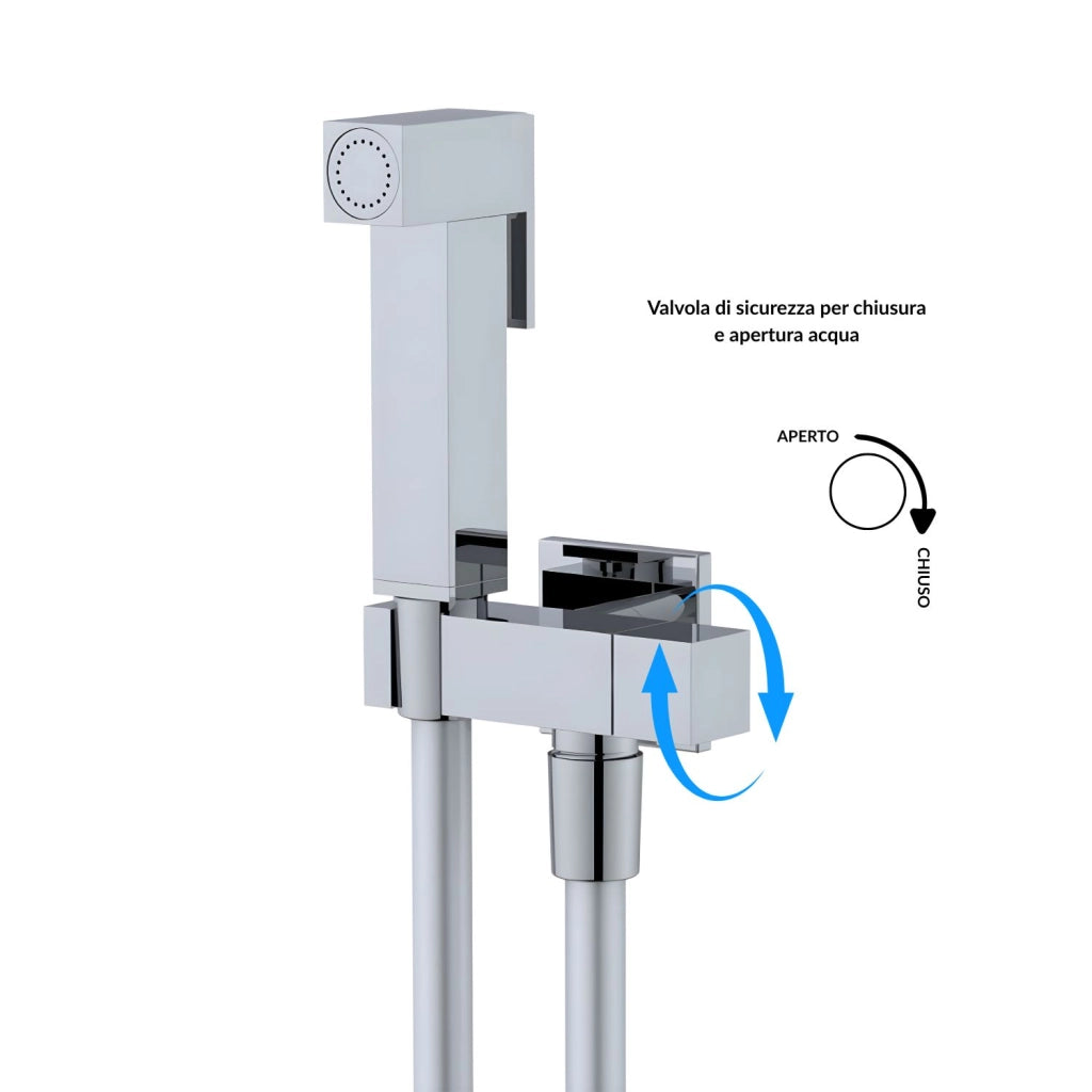 Idroscopino wc doccetta ottone portatile shutoff monogetto con leva ogomondo kit *** finitura- cromato quadro, confez...