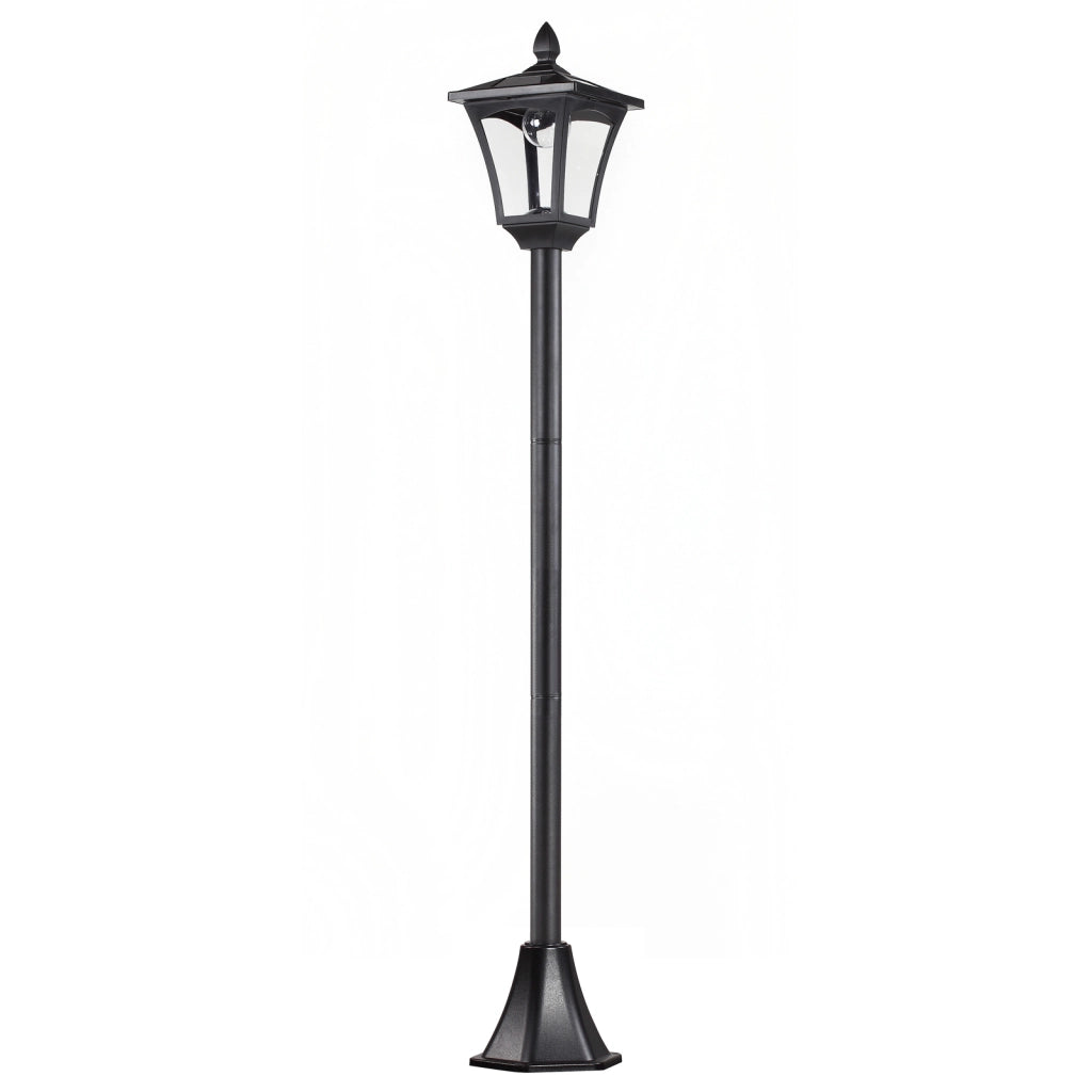 Lanterna solare da giardino, luce da vialetto con LED da 40 lumen, nera, 18 x 18 x 160 cm