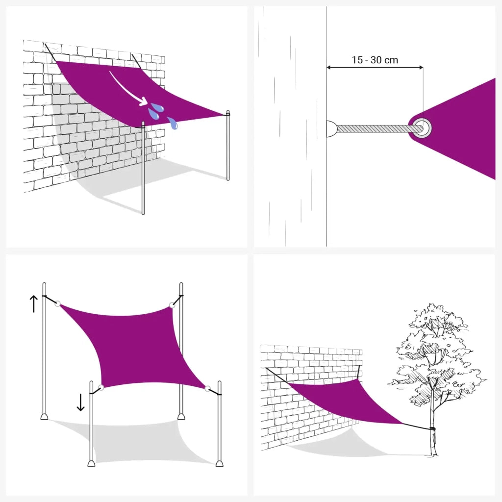 Vela Parasole | Telo Ombra | Vela da ombra Blu e Bianco 3 / 4 x 2 m HDPE