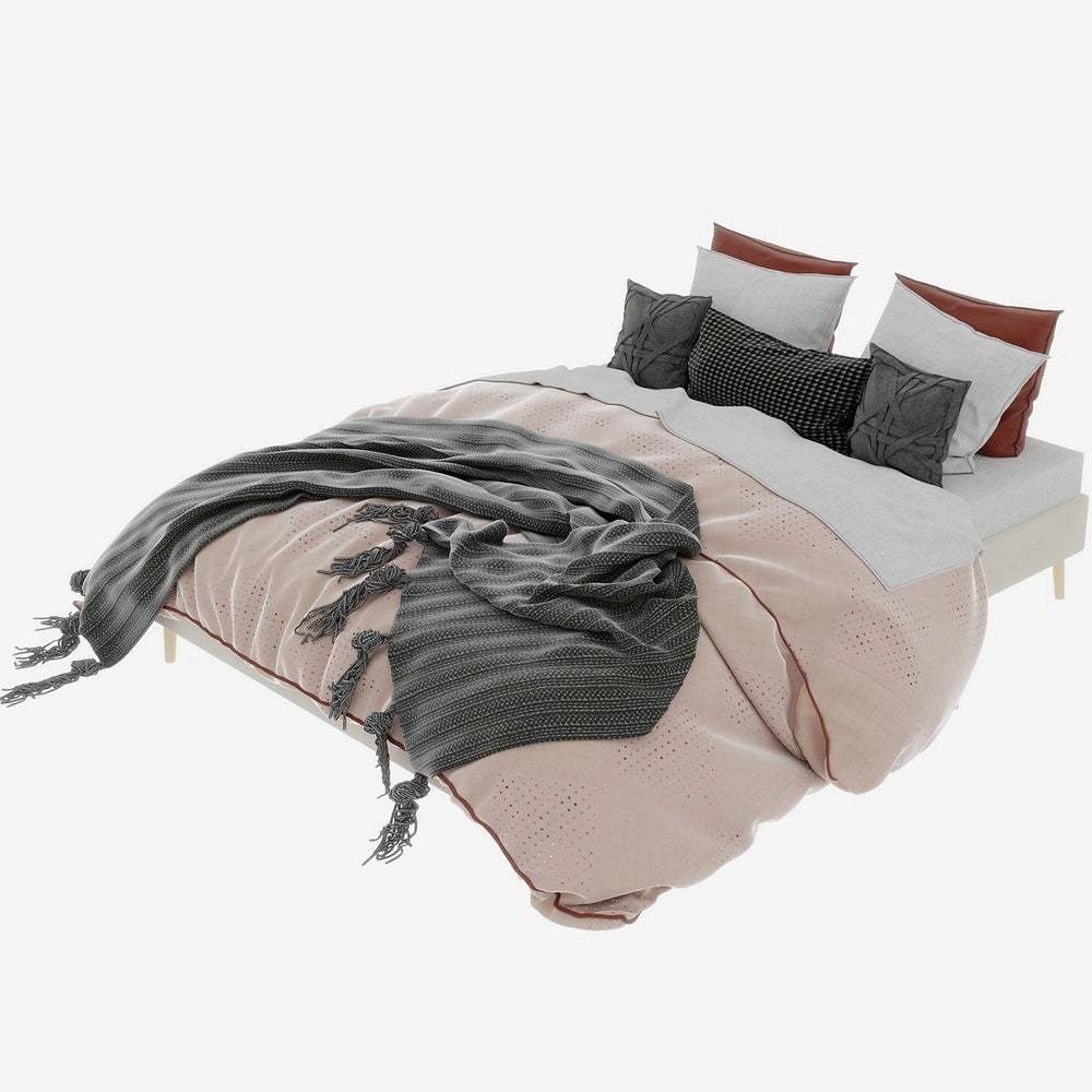 Letto Matrimoniale in Velluto ¨C MINIMAL ¨C Beige 160x200