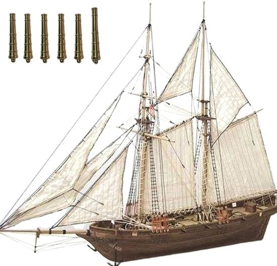 Modello in legno di imbarcazione a vela - Decorativo - Sicuro e Duraturo - Adatto a bambini dai 7 ai 14 anni - Dimensioni 400 x 150 x 270 mm - Modello di imbarcazione a vela