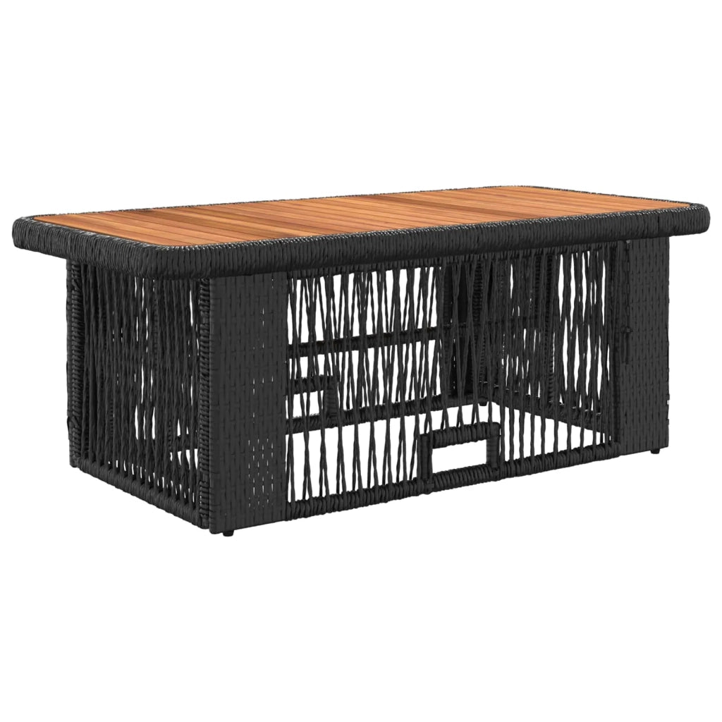 Set da Pranzo per Giardino 4 pz | Set Salotto da Giardino Nero e Crema polyrattan