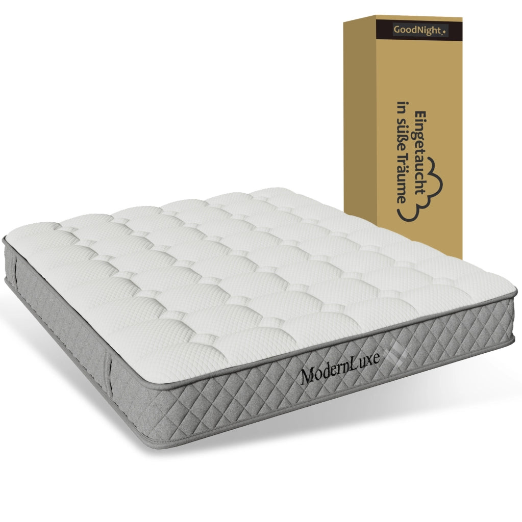 Letto da giorno 140x200 cm bianco con materasso, LED, ricarica USB-C e cassetti