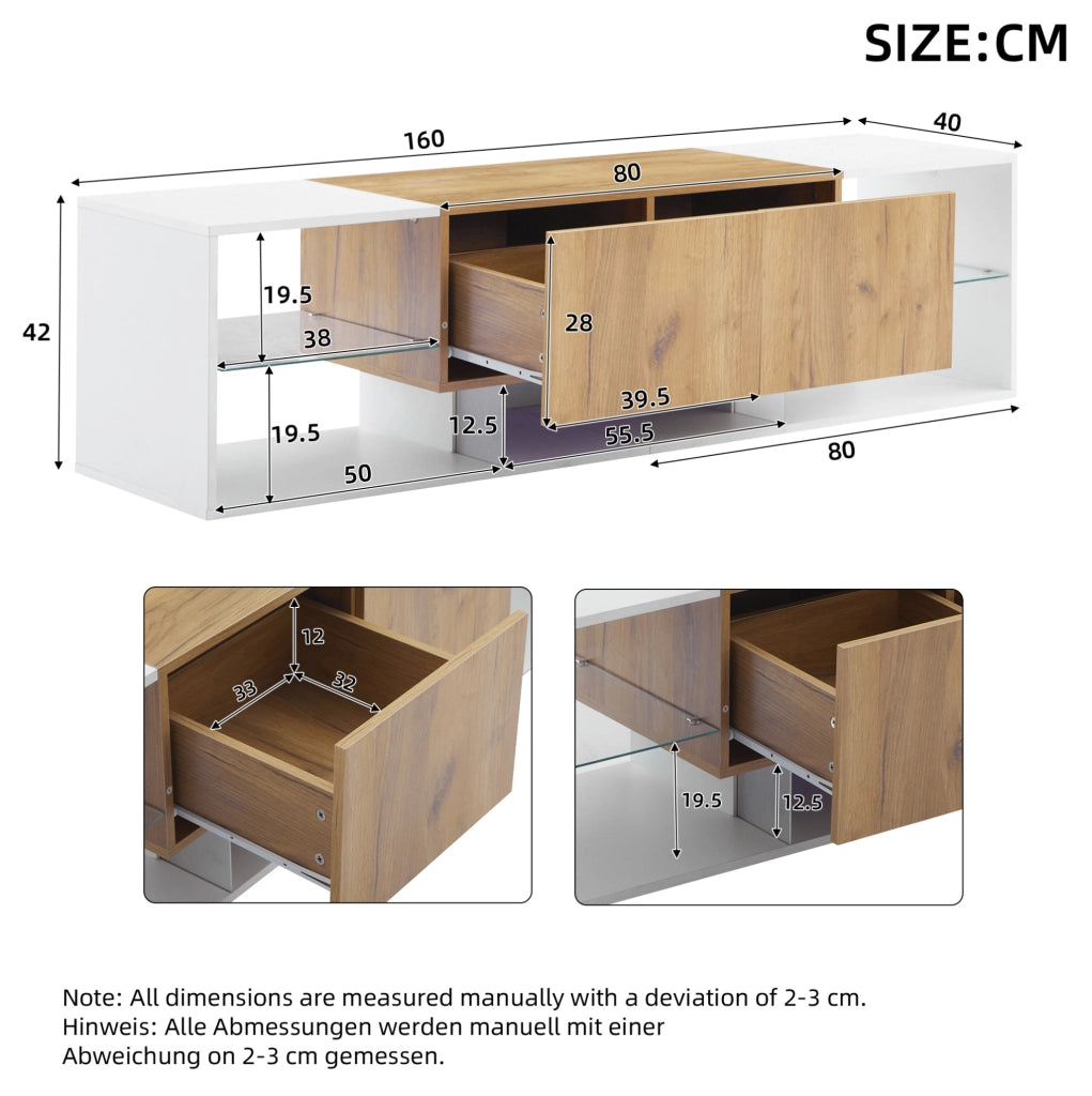 Mobile TV moderno con LED e 2 cassetti