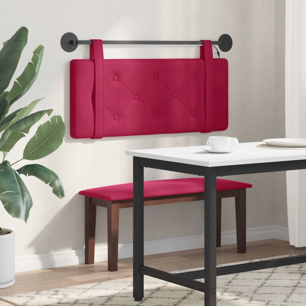 Testiera | Testata sospesa Con luce LED Rosso Vino Velluto