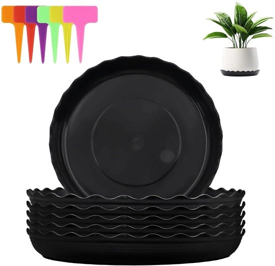 Sostegni per Vasi di Fiori - Set da 6 - Plastica - Nero