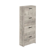 Scarpiera in Kit Rovere Platino 58 x 25 x h 139 cm a 4 Ante a Doppia Profondità