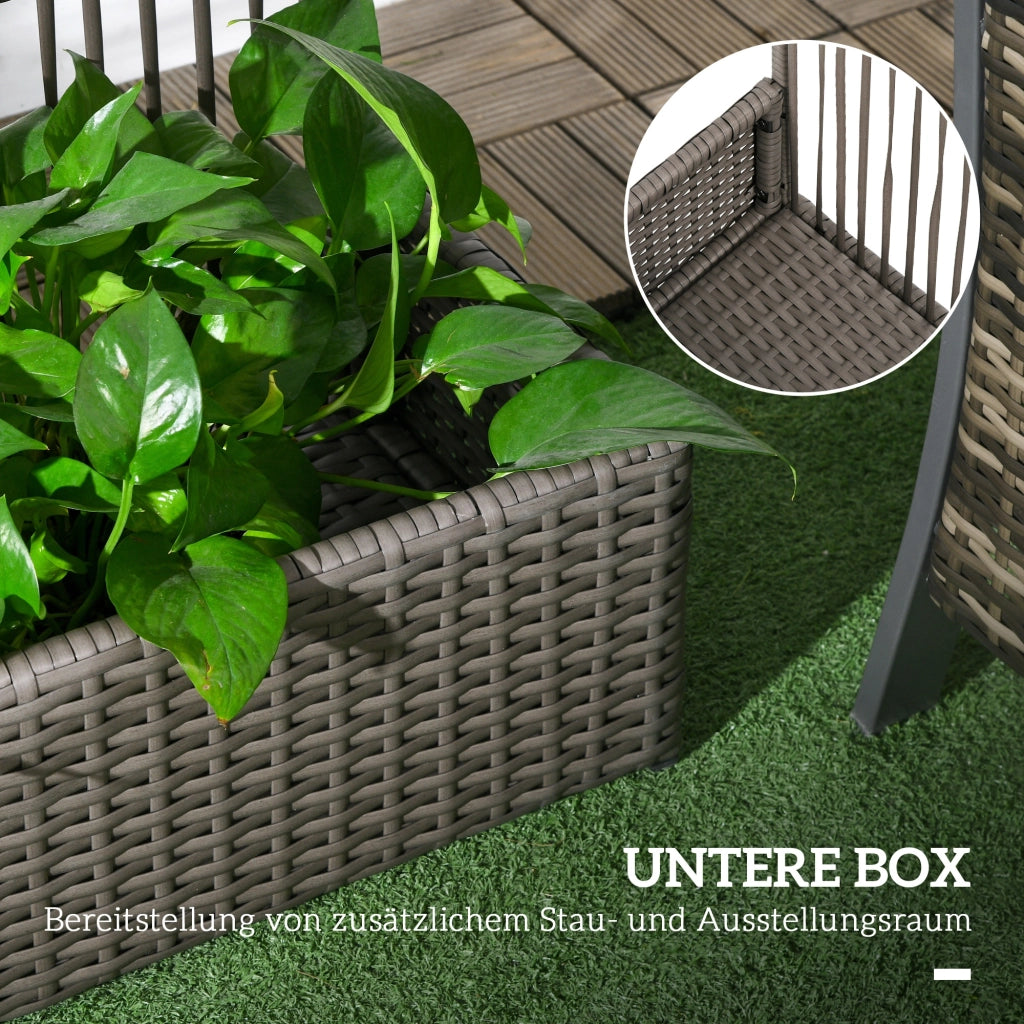 Fioriera con Spaliera ¨C Xylo ¨C Polyrattan Grigio 103x29x103 cm