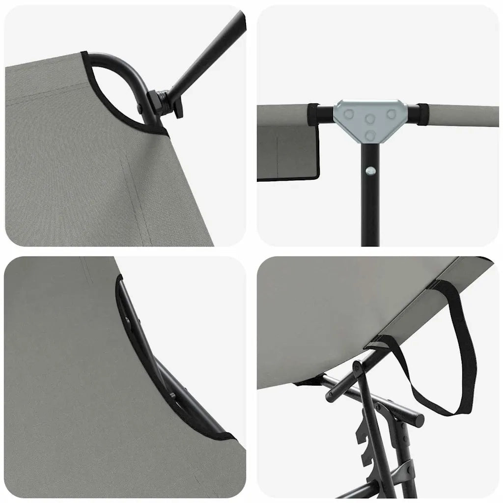Lettino Prendisole | Sdraio da giardino | Lettino da sole pieghevole 2 pz Grigio 190 x 57 x 81 cm