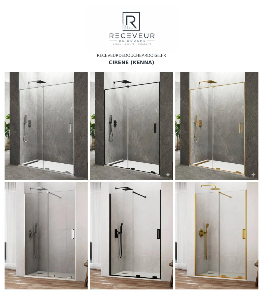 Porta doccia scorrevole 1+1 CIRENE (KENNA) Walk-in100 cm Profilo Cromo