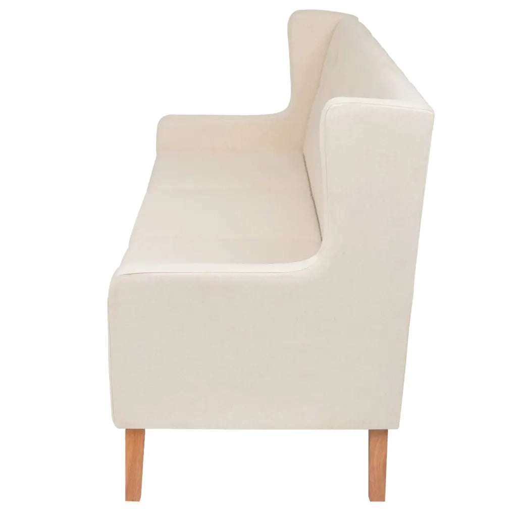 Divano a 3 Posti-Sofa 3 Posti in Tessuto Bianco Crema