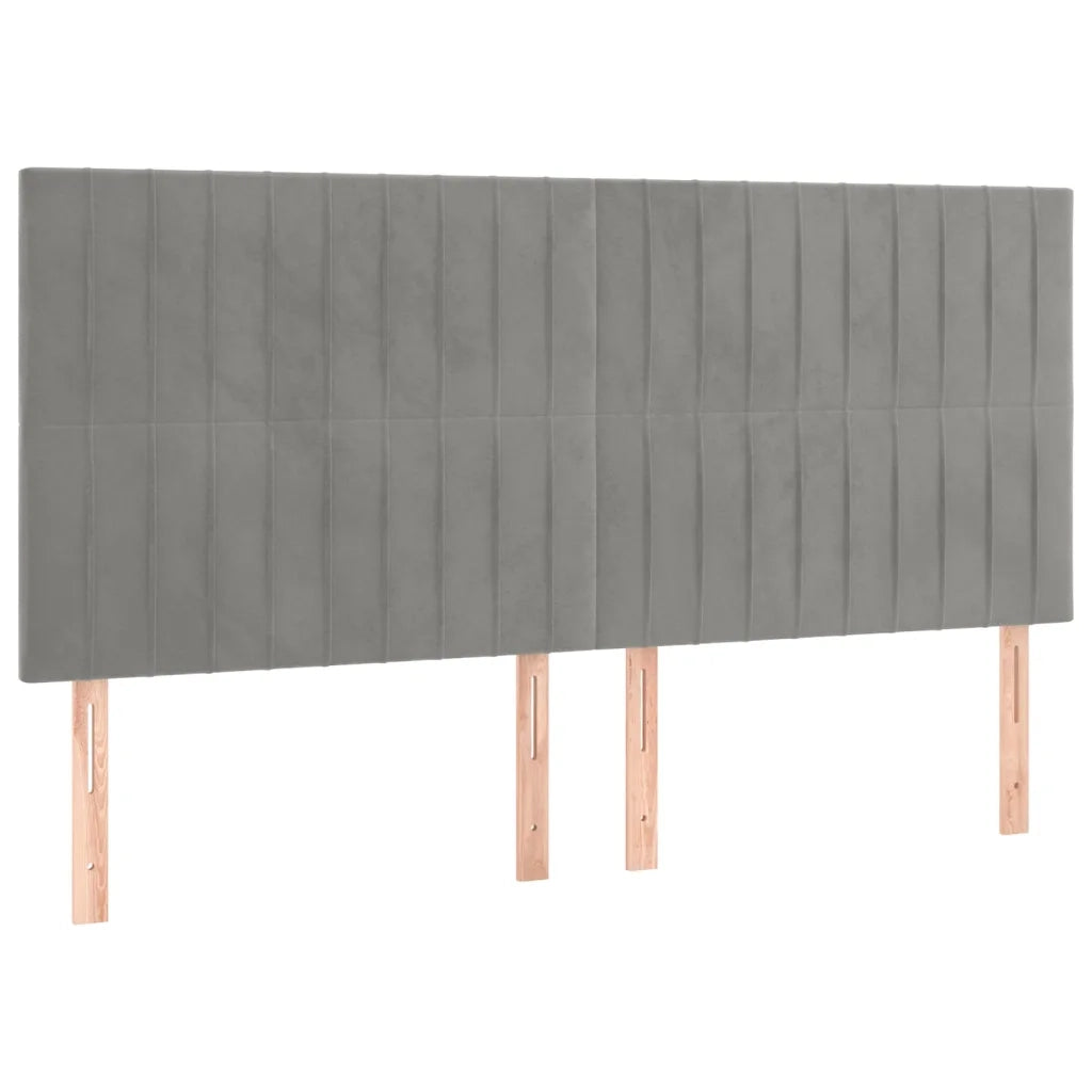 Giroletto a Molle con Materasso Grigio Chiaro 180x200cm Velluto 3132813