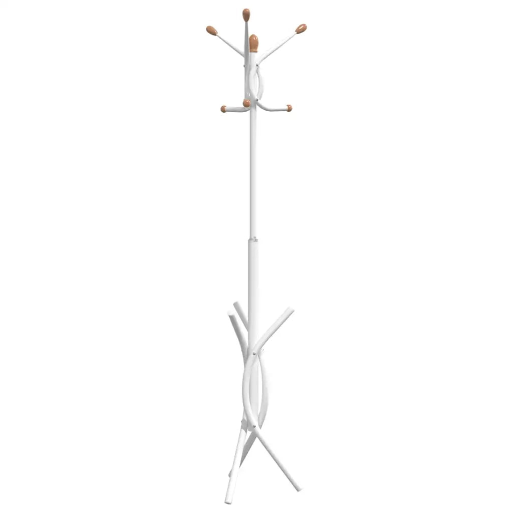 Pratico appendiabiti da terra con 9 ganci 176 x 40 cm stile moderno corridoio in ferro bianco 02_0047584