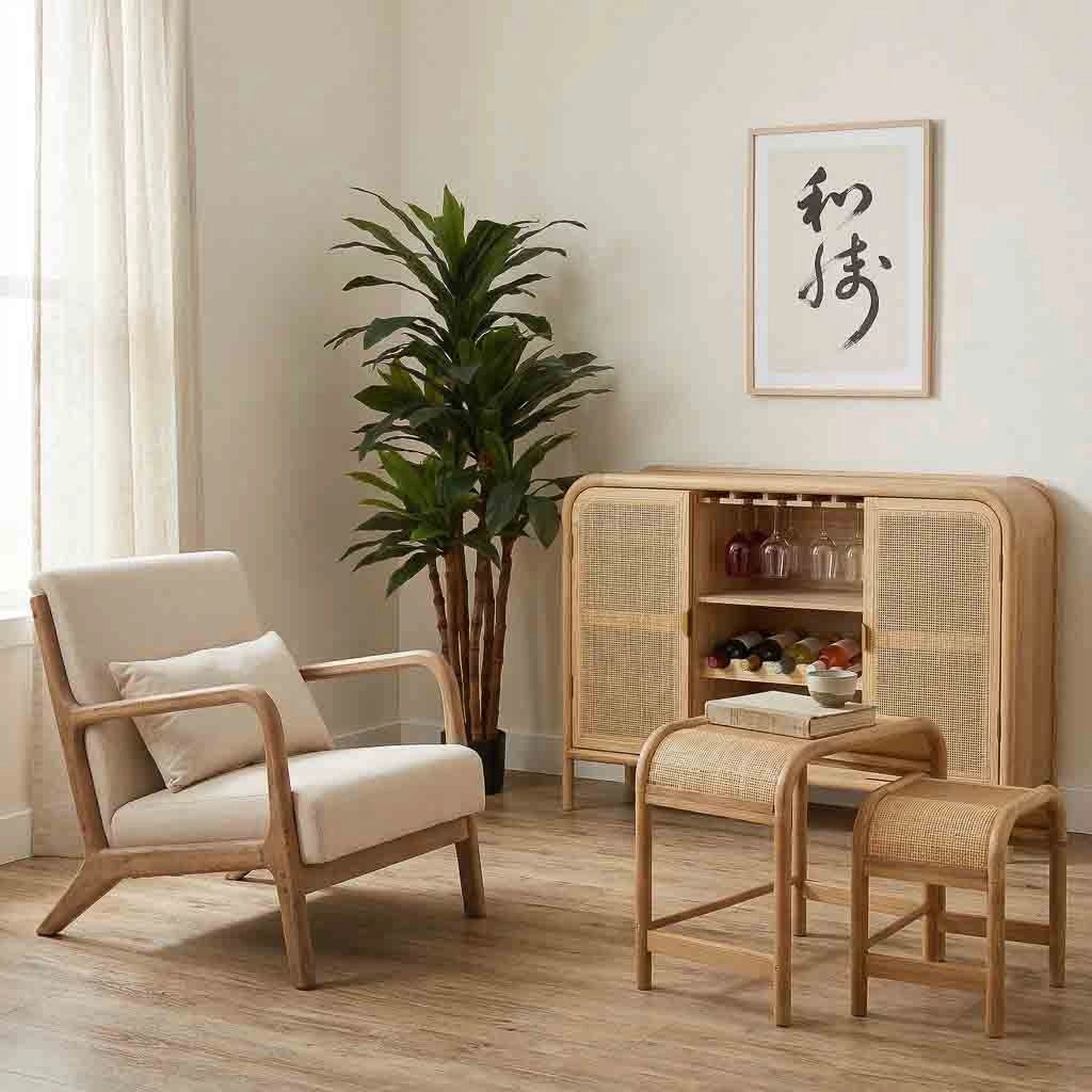 Poltrona in legno marrone 66x85x74