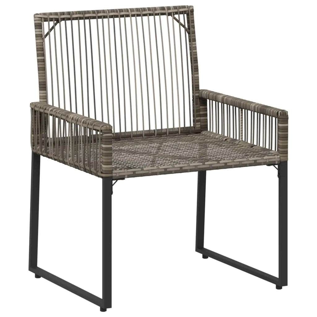 Set di Mobili da Esterno 11 pcs Grigio e Blu Navy polyrattan 42025154