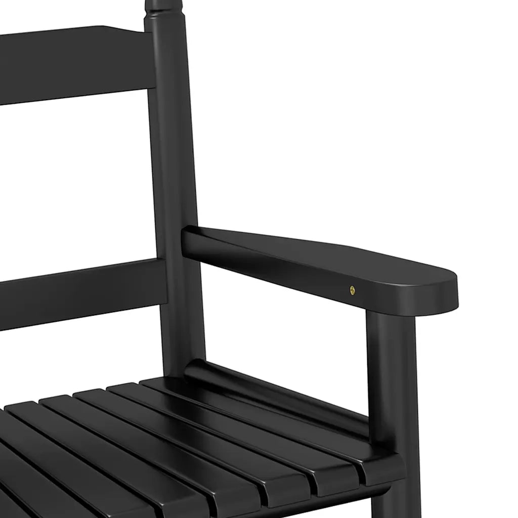 Sedie a Dondolo per Bambini 2 pz Nere Legno Massello di Pioppo CFW4242698
