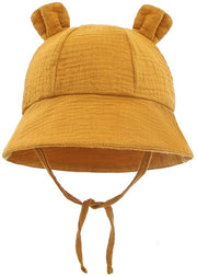 Cappello da sole per bambini unisex, adatto a ragazze e ragazzi, protezione UV, giallo