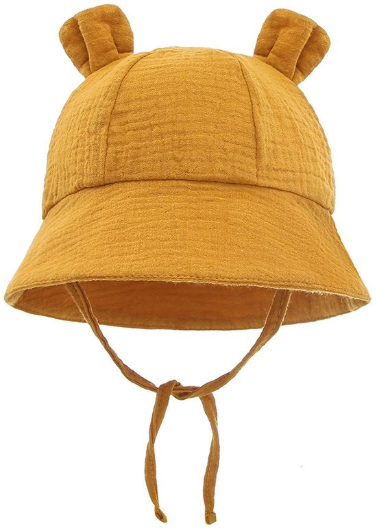 Cappello da sole per bambini unisex, adatto a ragazze e ragazzi, protezione UV, giallo