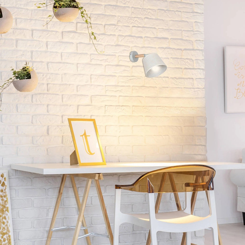 Vigone, Lampada da Parete Materiale Aplique in Metallo, Bianco