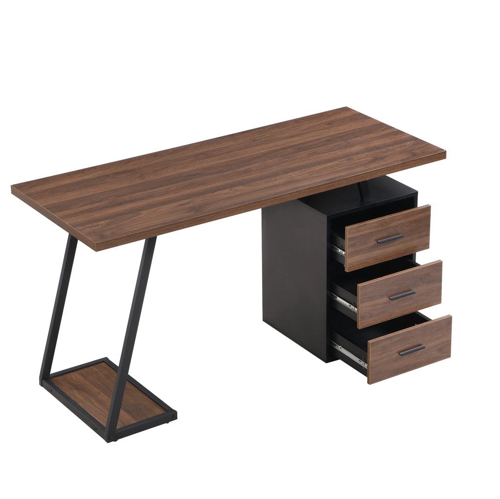 Scrivania con contenitore regolabile e supporto PC, 135,5 cm