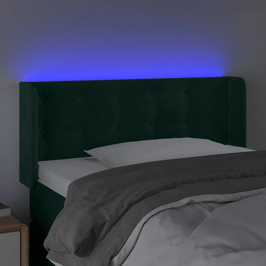 Testiera a LED Verde scuro 93x16x78/88 cm in Velluto 3123709