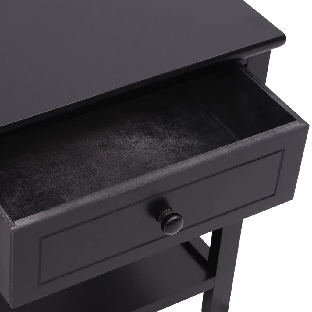 Comodino in Legno Nero 242872