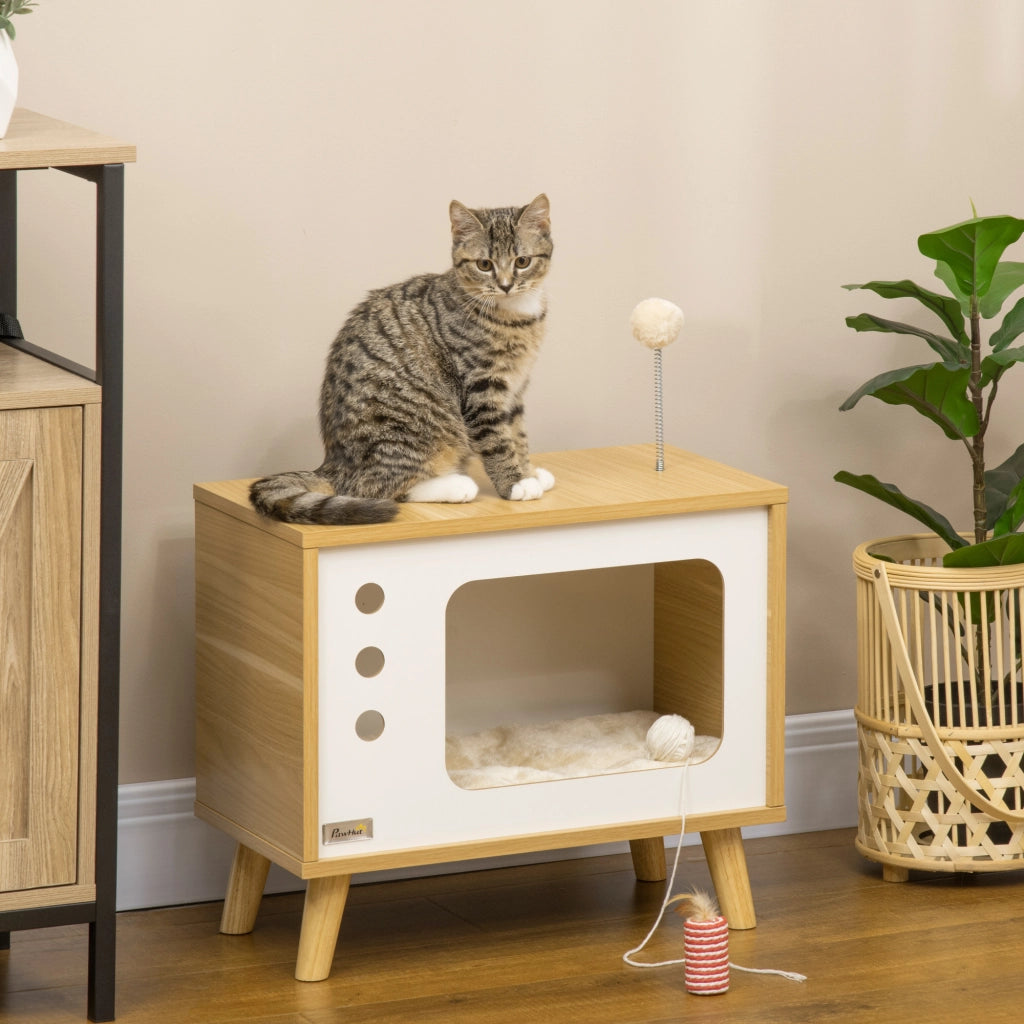 Casetta per Gatti ¨C zephmum ¨C Legno Rovere 50x28x43 cm