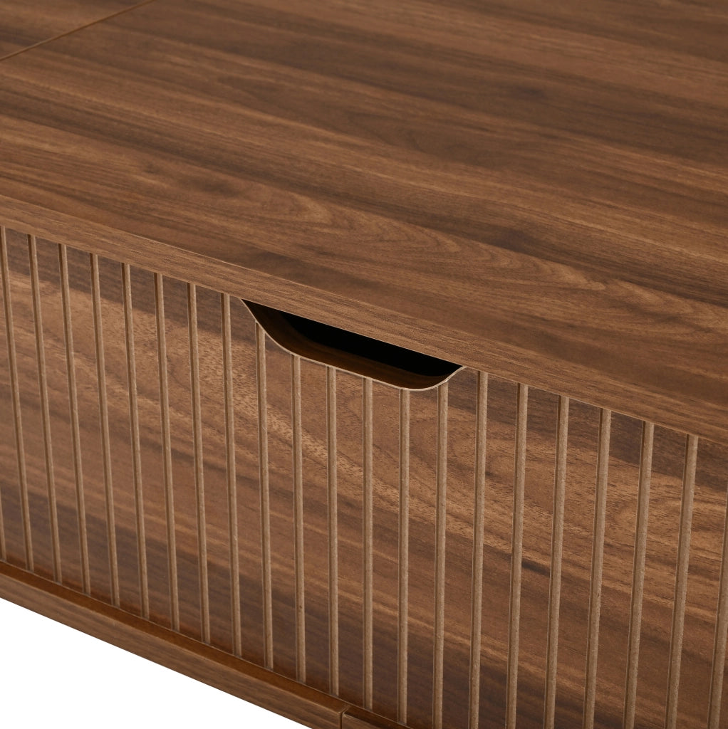 TAVOLINO DA CAFFÈ Ovale con Piano Sollevabile 110x50x53,5 cm MDF Noce