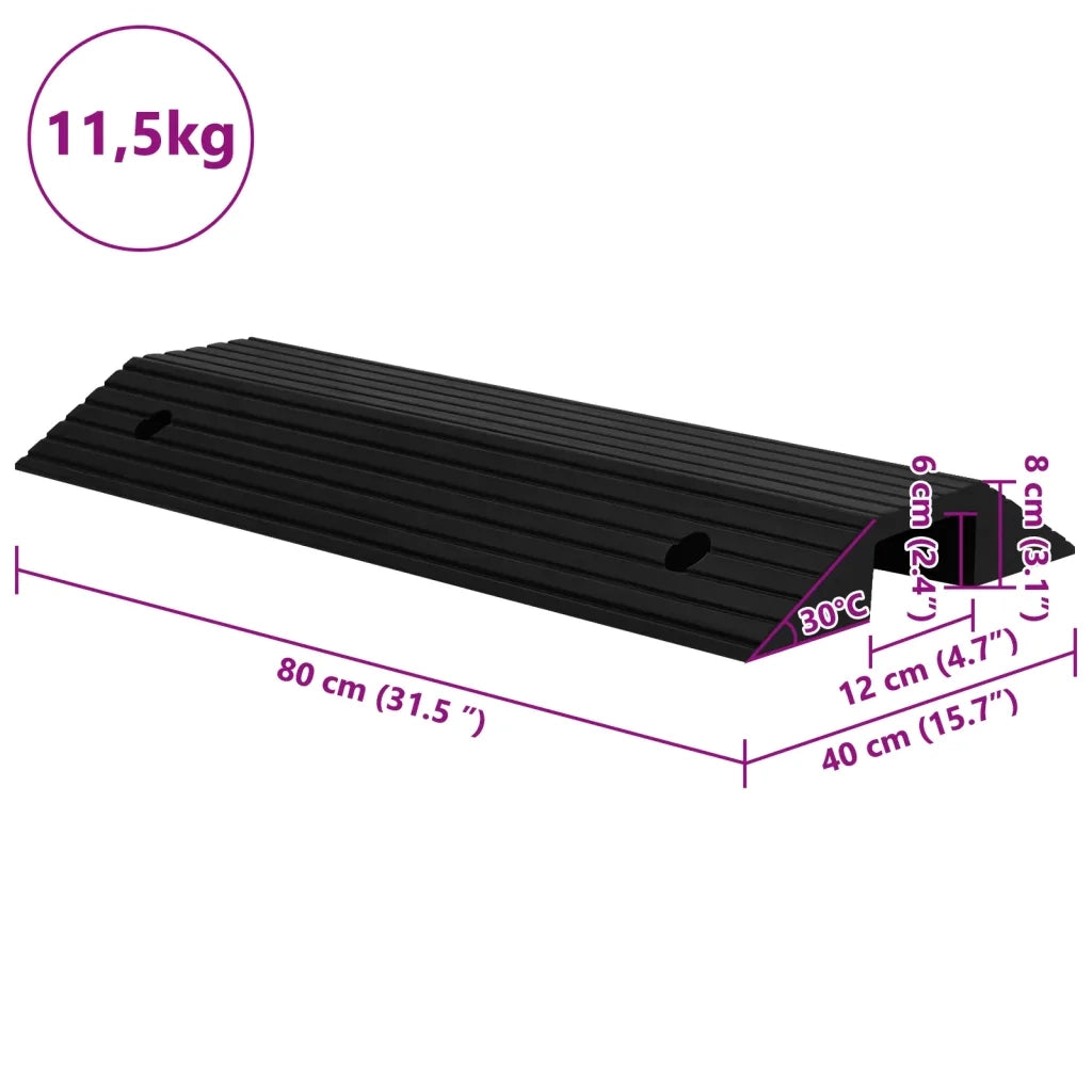 Rampa per Soglia a Ponte 80x40x8 cm Gomma CFW9866476