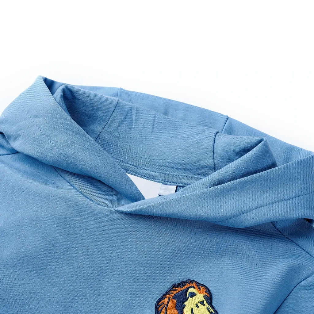 Felpa con Cappuccio per Bambini Blu e Giallo Tenue 104