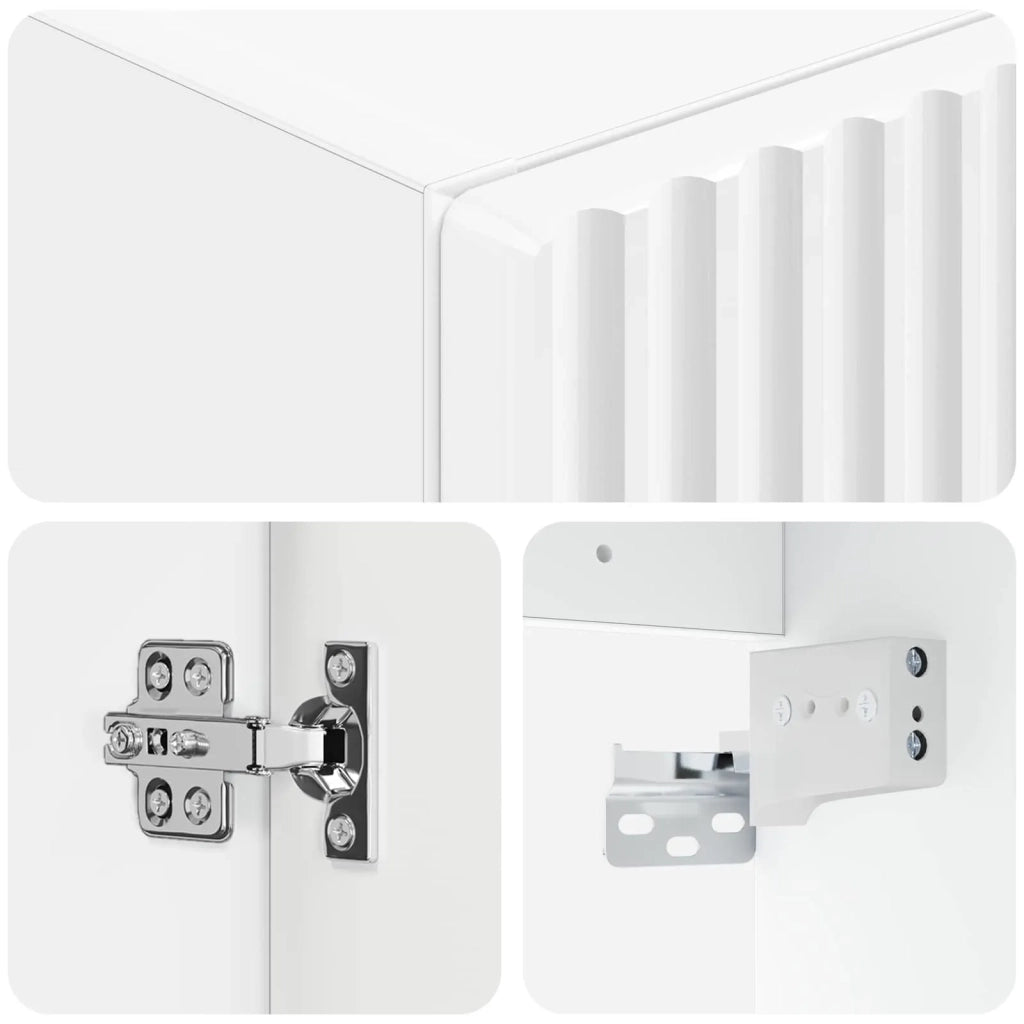 Mobiletto da Bagno a Muro Bianco Lucido 33 x 34,5 x 100 cm 890526