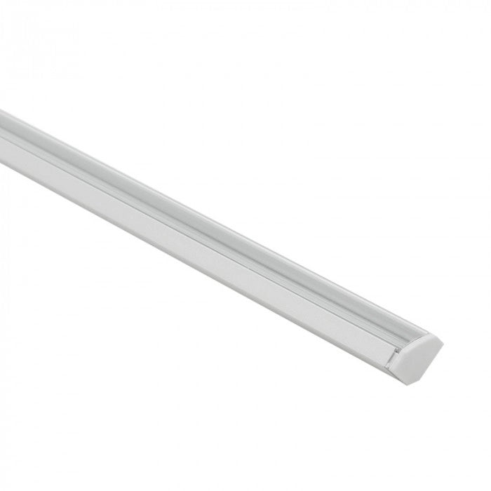 Profilo LED R02 angolare bianco diffusore trasparente 2m