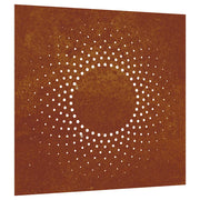 Decorazione Muro da Giardino 55x55 cm Sole in Acciaio Corten CFW4806248