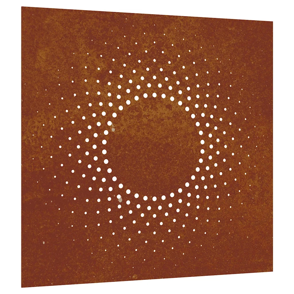 Decorazione Muro da Giardino 55x55 cm Sole in Acciaio Corten CFW4806248