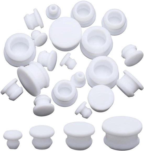 Stopperi di sostituzione in silicone - 24 pezzi - 4 misure - idonei per contenitori, shaker e bottiglie - cappucci rotondi - diametri 5/8/11/15mm - stopperi per sale e pepe
