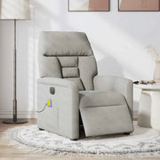 Divano Sedia-Poltrona Reclinante Massaggi Elettrica Grigio Chiaro Microfibra 744541