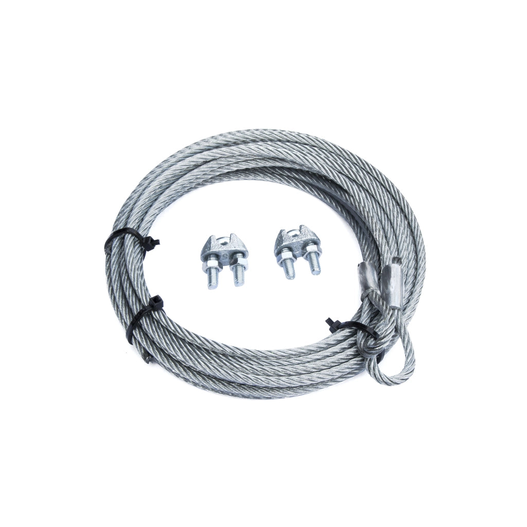 Kit per porte basculanti fune Ã˜ 4 mm. con gancio ad asola + 2 morsetti