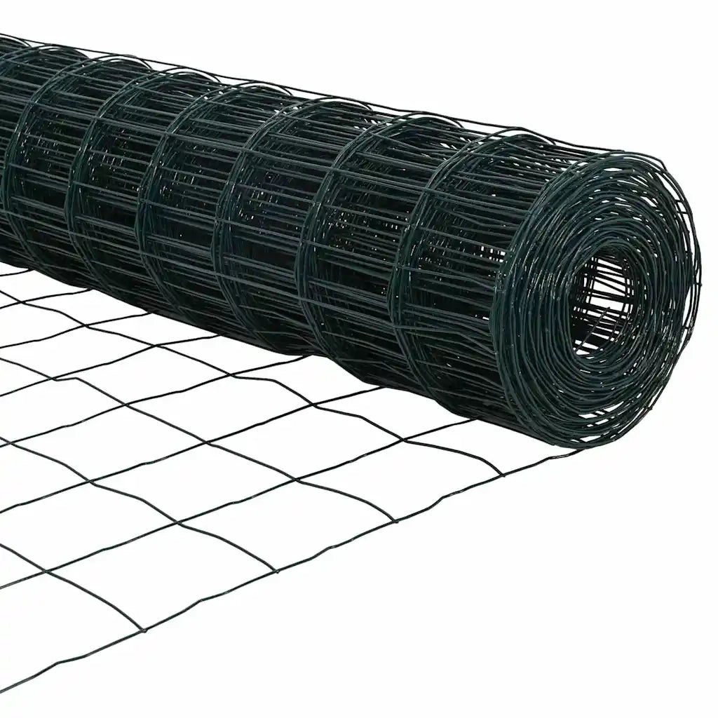 Recinzione da Giardino | Recinzione con Posto Verde 0,4 x 25 m Acciaio e PVC