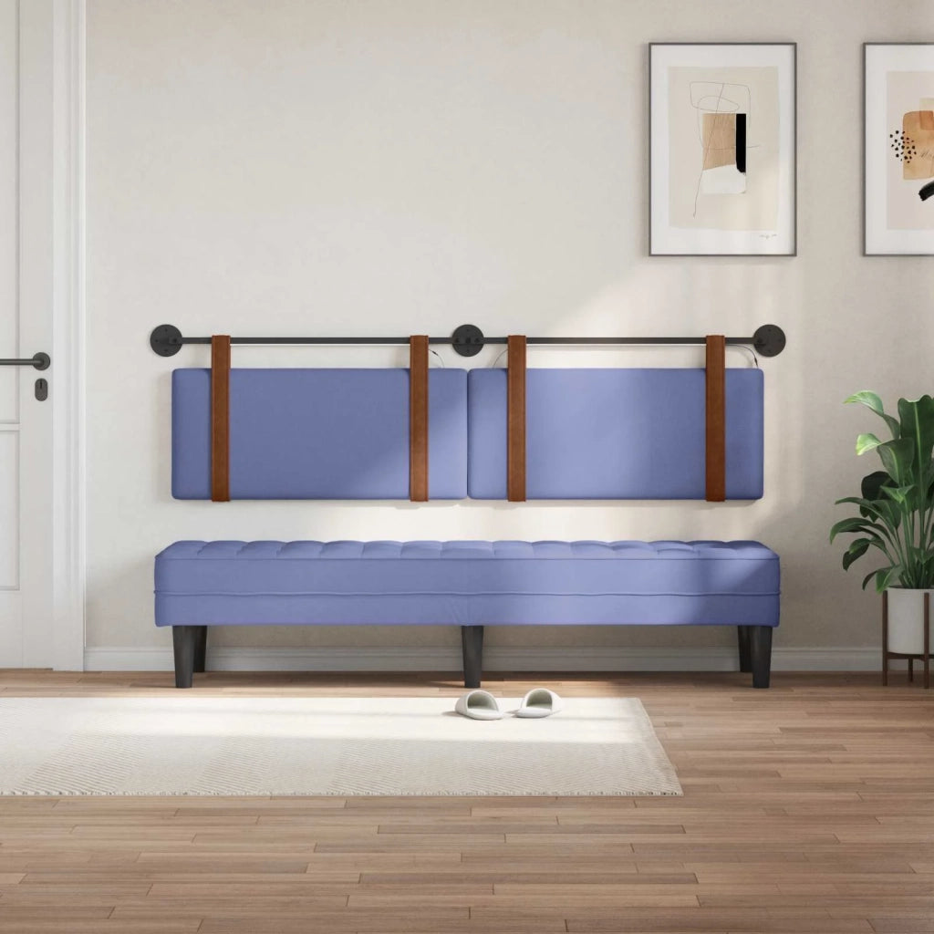 Testiera sospesa Con luce LED Blu jeans PU Antico 3423995