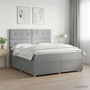 Letto Box Spring LED con Materasso Grigio Chiaro 140 x 200 cm 3455874