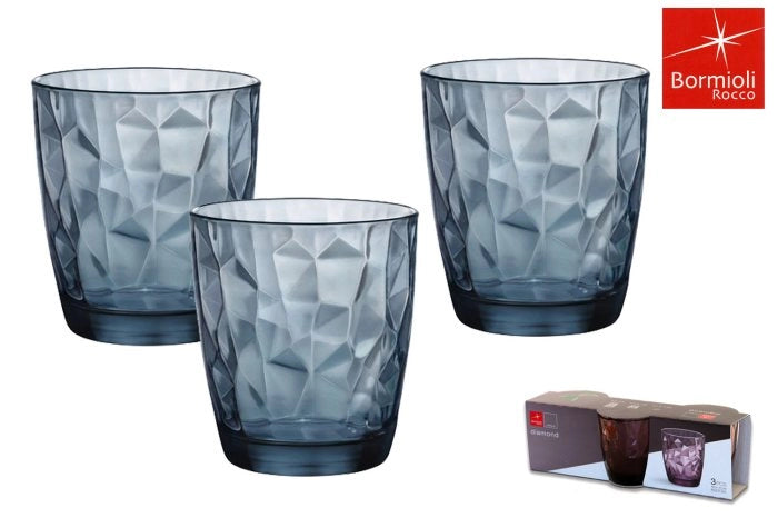 SET DA 6 BICCHIERI BORMIOLI DIAMOND ACQUA BLU